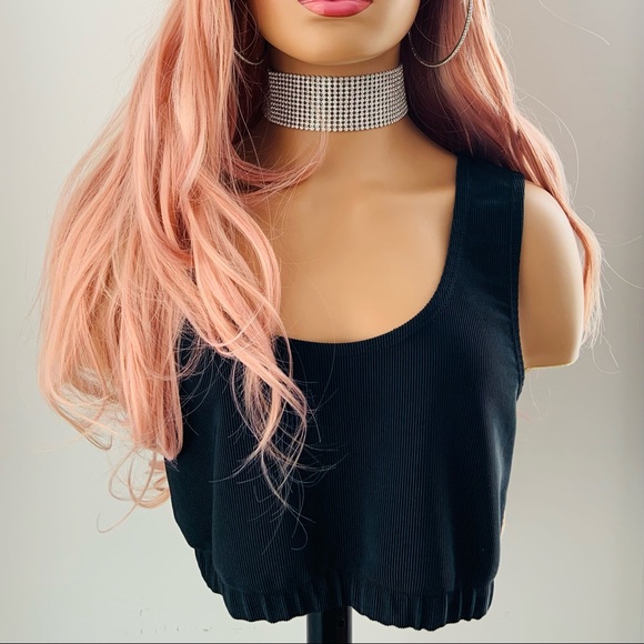 Long 28” Dusty Pink Versatile 13x2.5 Lace Front Premium Synthetic Fiber Wig - Picture 11 of 16